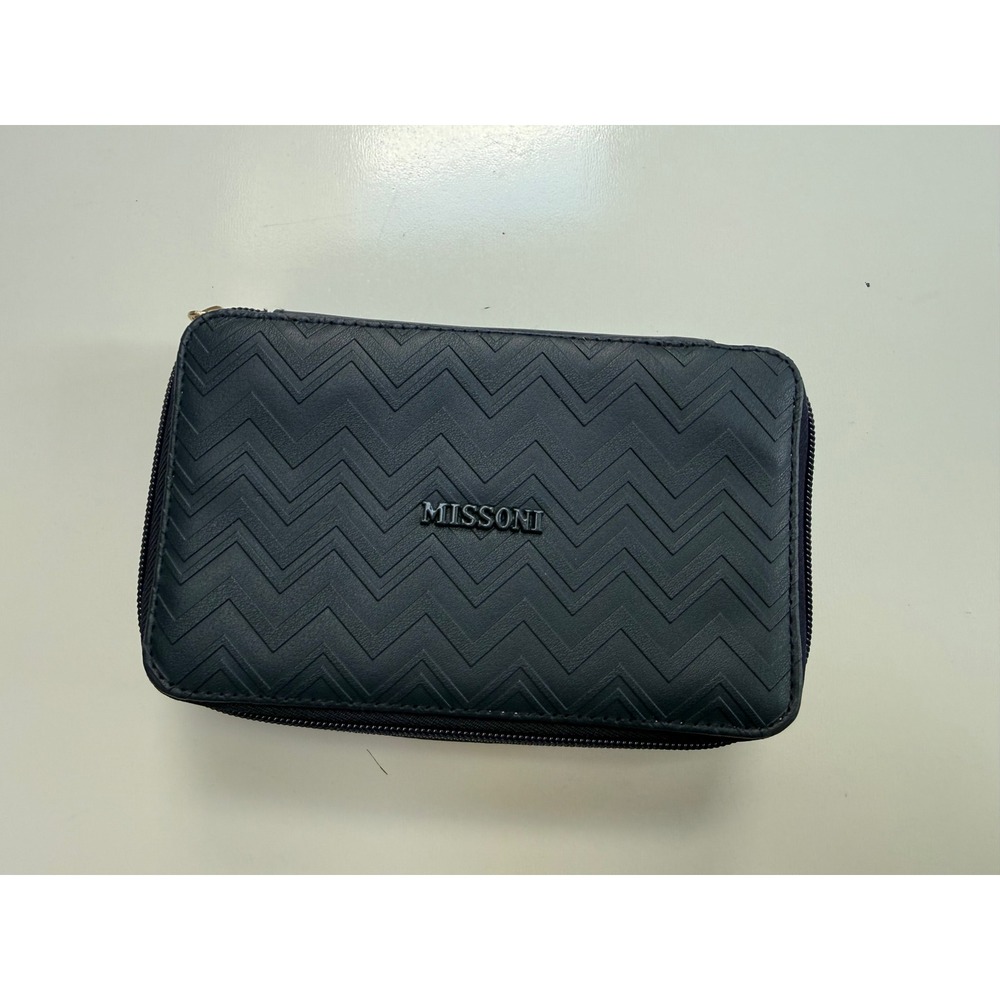 Missoni for Delta Navy Blue Zigzag Amenity Kit Travel Case with Sleep Mask